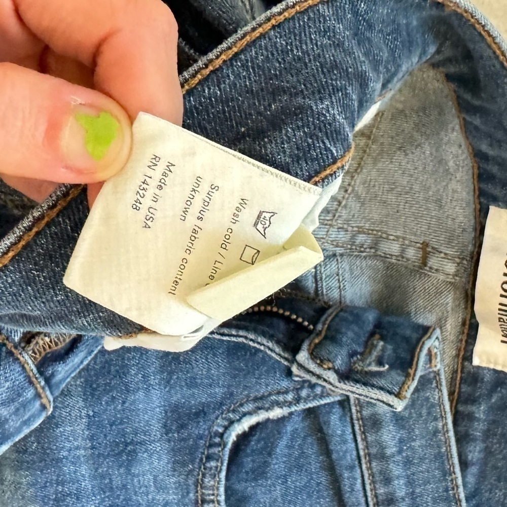 Reformation Mid Rise Slim Distressed Medium Wash Raw Hem Ankle Crop Jeans 25 - Picture 11 of 14